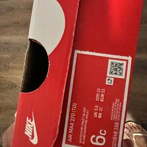 Nike Air Max 270 Red and White Shoe Box